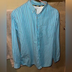 Club Room Light Blue Striped Casual Shirt